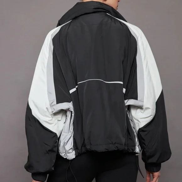 Esme Anorak - Black/ Soft White/ Reflective × 1 Black and White Women's Jacket - Picture 4 of 9